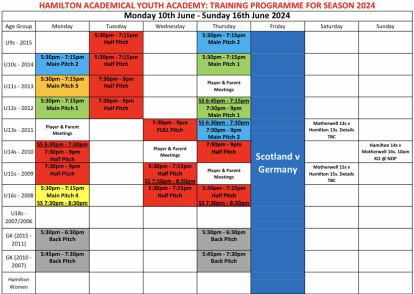 This Weeks Academy Schedule 

👇⚽️🔴⚪️