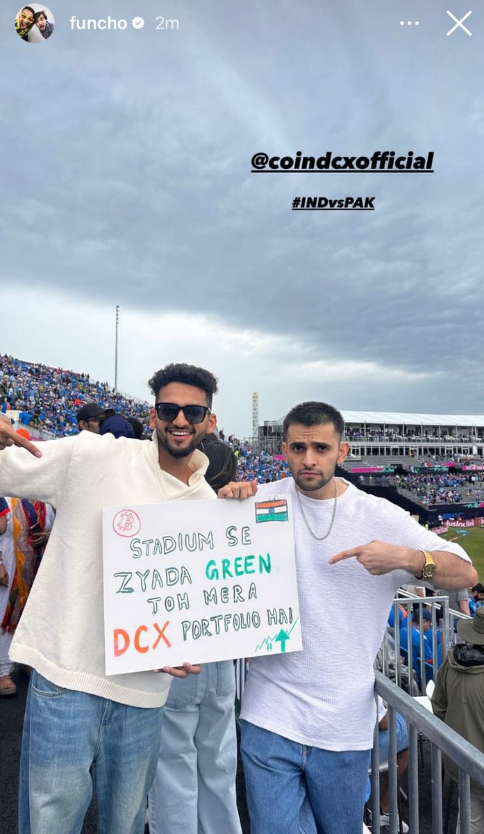 Sonaliegupta's tweet photo. Team India ke saare players ka crypto banao CoinDCX, saari salary invest kar dunga. #INDvsPAK https://t.co/khaRE6qNu8