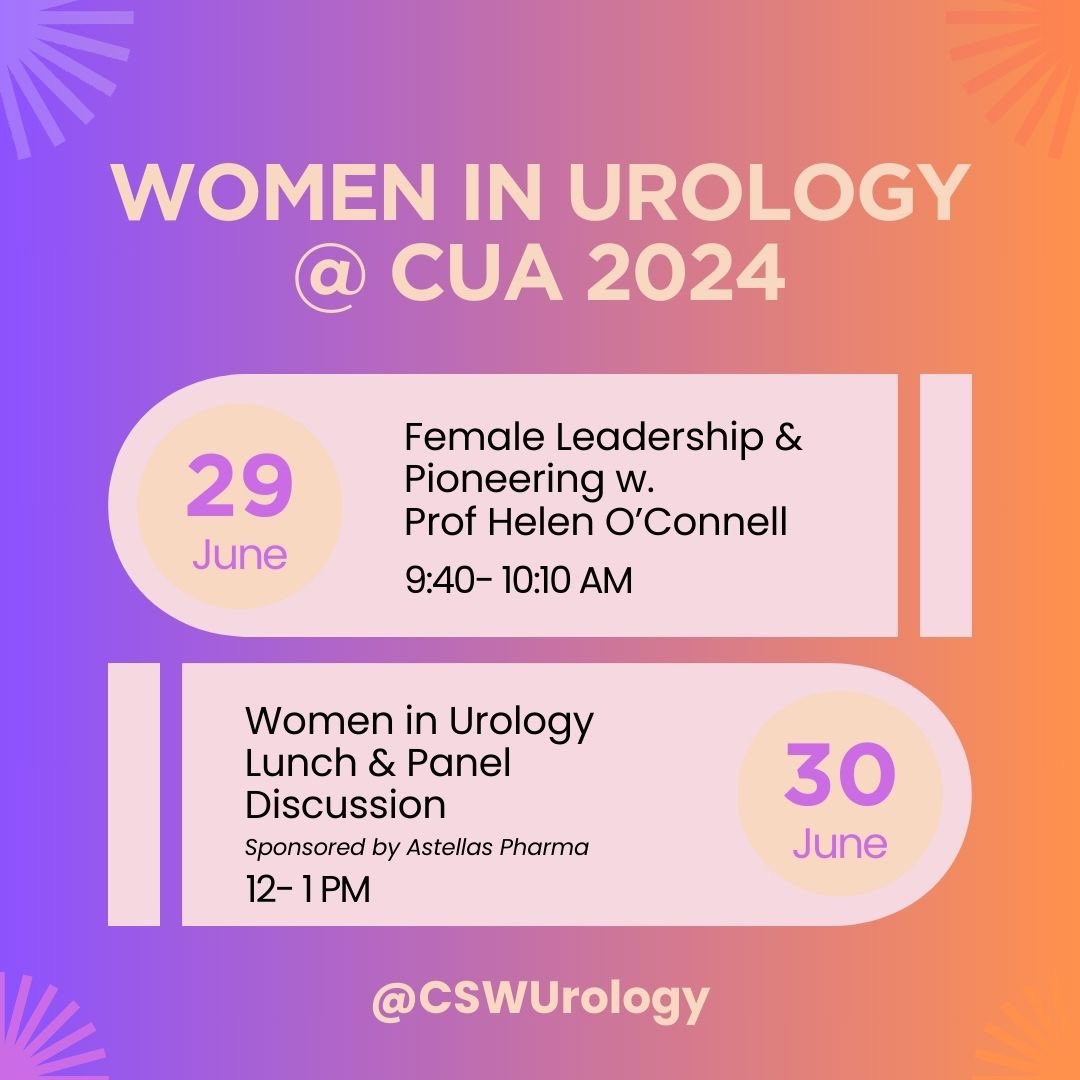 Canadian Society for Women in Urology (CSWU) (@cswurology) on Twitter photo Making plans for #CUA24 ?
Join us for the below featured events, spotlighting #womeninurology, including a state-of-the-art lecture from <a href="/OconnellProf/">Helen OConnell AO</a> ✨
ALL welcome 🙏🏼
<a href="/CanUrolAssoc/">Canadian Urological Association</a> <a href="/ashleycox1000/">ashley cox</a> <a href="/_lauranguyen/">Laura Nguyen, MD</a> <a href="/Hannah_Thomas4/">Hannah Thomas</a> <a href="/jsytang/">Jennifer Tang</a> <a href="/emilywhelan17/">emily whelan</a> <a href="/AstellasCA/">Astellas Pharma CA</a> Making plans for #CUA24 ?
Join us for the below featured events, spotlighting #womeninurology, including a state-of-the-art lecture from <a href="/OconnellProf/">Helen OConnell AO</a> ✨
ALL welcome 🙏🏼
<a href="/CanUrolAssoc/">Canadian Urological Association</a> <a href="/ashleycox1000/">ashley cox</a> <a href="/_lauranguyen/">Laura Nguyen, MD</a> <a href="/Hannah_Thomas4/">Hannah Thomas</a> <a href="/jsytang/">Jennifer Tang</a> <a href="/emilywhelan17/">emily whelan</a> <a href="/AstellasCA/">Astellas Pharma CA</a>