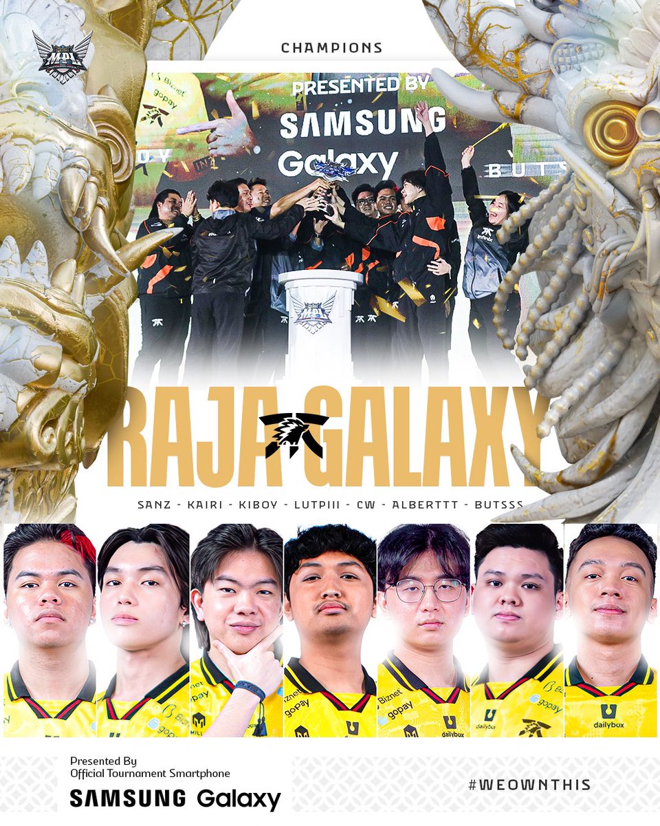 mplidofficial's tweet photo. 4 Kali menjadi Raja Galaxy!

Dominasi terus berlanjut, Fnatic ONIC cetak sejarah baru dengan berhasil menjadi Fourpeat Champion! 🔥

#WeOwnThis #MPLIDS13 https://t.co/HTIHNZl58E
