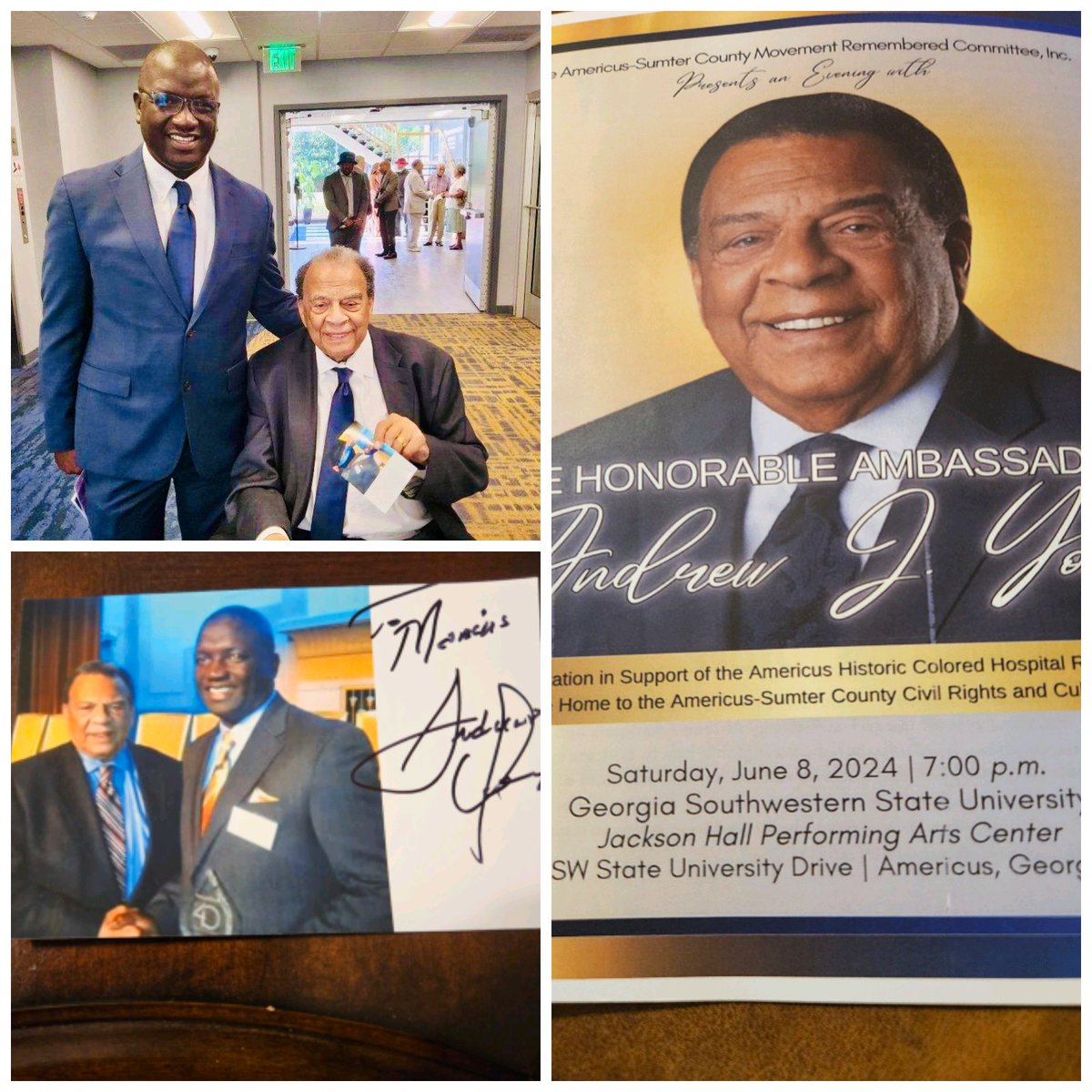 marcodame's tweet photo. Twelve years ago, I had the honor of meeting the Honorable Ambassador Andrew Young during a ceremony in Atlanta.  Last night, I was able to meet him for the second time as he was the keynote speaker for the Americus-Sumter County Movement Remembered Committee, Inc. https://t.co/7NgjCYSoI5