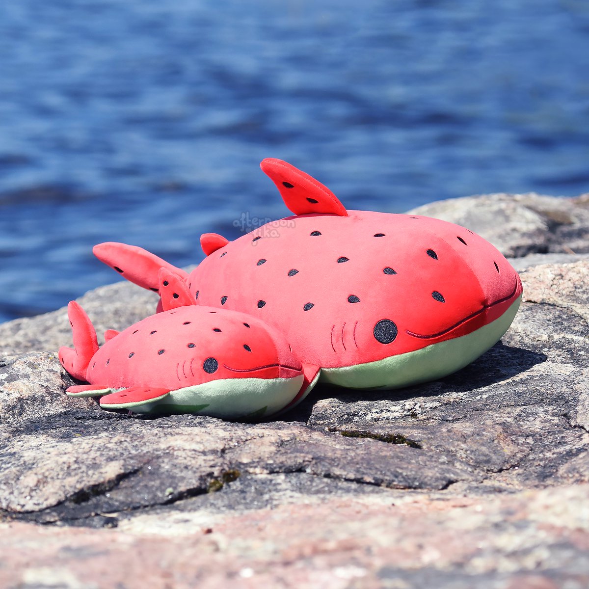floofyfluff's tweet photo. Yippeee!! Lemon shark and watermelon whale shark plushies are now up for adoption! 🍋🍉 https://t.co/U3Vamg2DIN