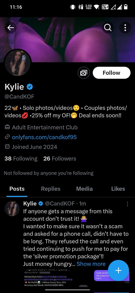 OnlyFansShine's tweet photo. This is very irritating person
Do report on his account.
And don't buy her subscriptions.
@CandKOF https://t.co/UEdLvaZcGx