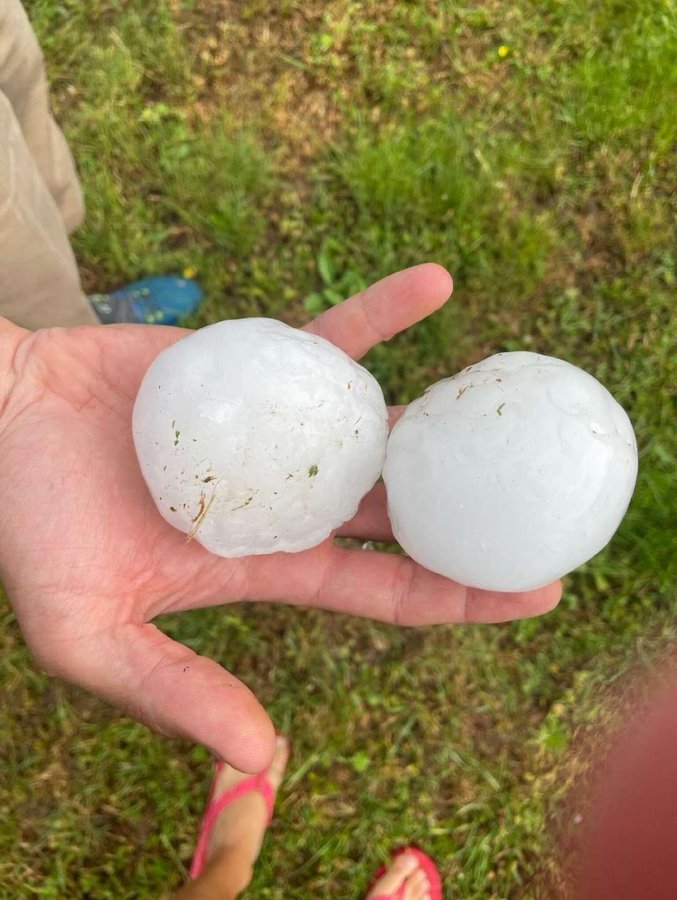 Hailstones found in Austria's hail storm on June 9th. 