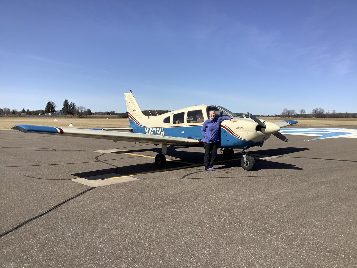 Minnesota99s's tweet photo. Congrats to Victoria Delshire on earning her Instrument rating on May 30!!!

Thursday, May 30 was my instrument check ride in KUBE. I did it having 21 knot 90° crosswinds in the Cirrus SR20 and passed and hand flew most of it! https://t.co/VF43bpnPkO