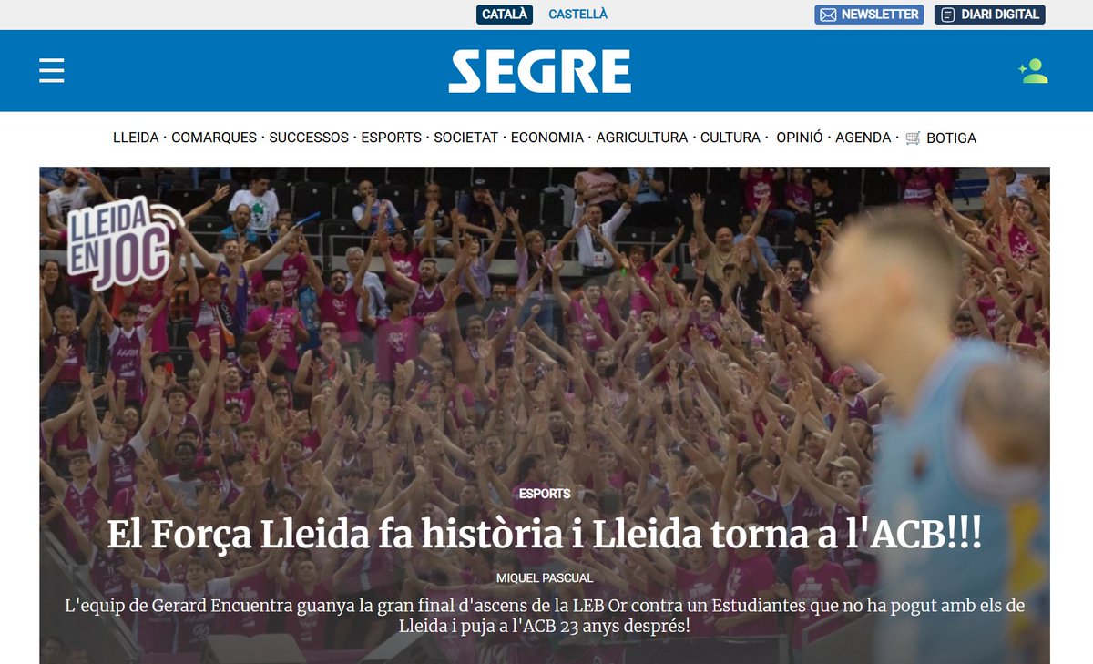 LA PORTADA QUE VOLÍEM! JA LA TENIM AQUÍ! SOM ACB! LLEIDA ÉS D'ACB! SIIII! ENHORABONA @FLLEIDA!