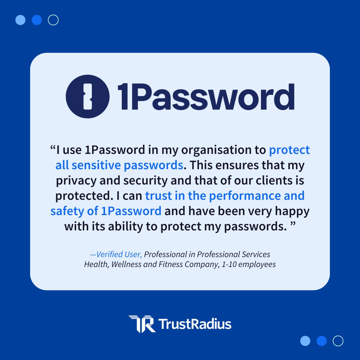 trustradius's tweet image. #ShoutOutSunday to @1Password!

Users praise this 🔏 #PasswordManagementSystem's security measures, convenient cross-platform accessibility, and intuitive interface. 🎉

👉 See the reviews for yourself: bit.ly/4bG1B6N

 #CustomerVoice #PasswordManagement