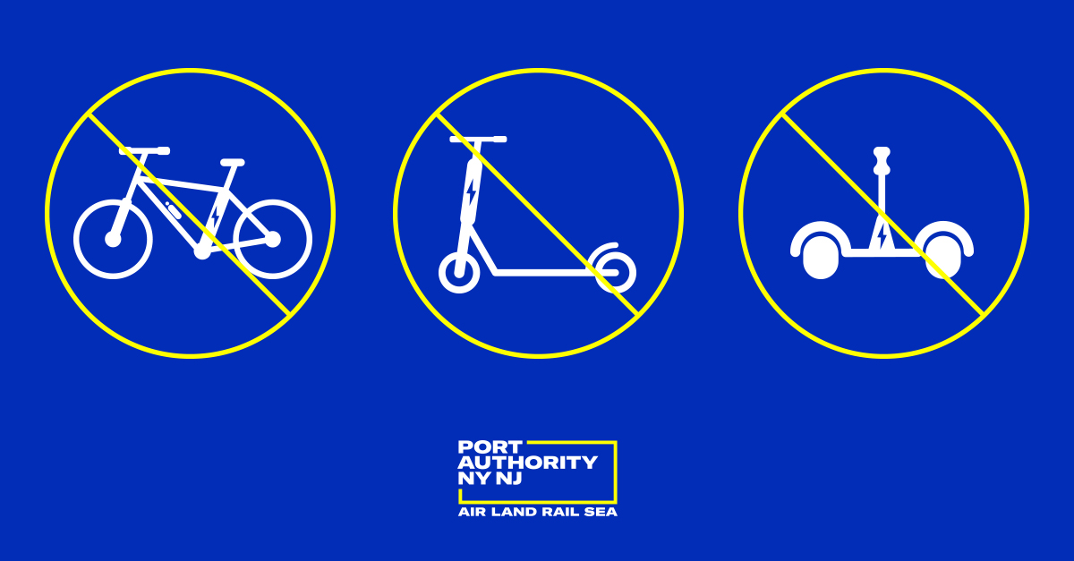 The Port Authority is committed to the safety of our facilities and our customers. E-bikes, scooters, and other micromobility devices are prohibited on the roadways of any of our crossings.
