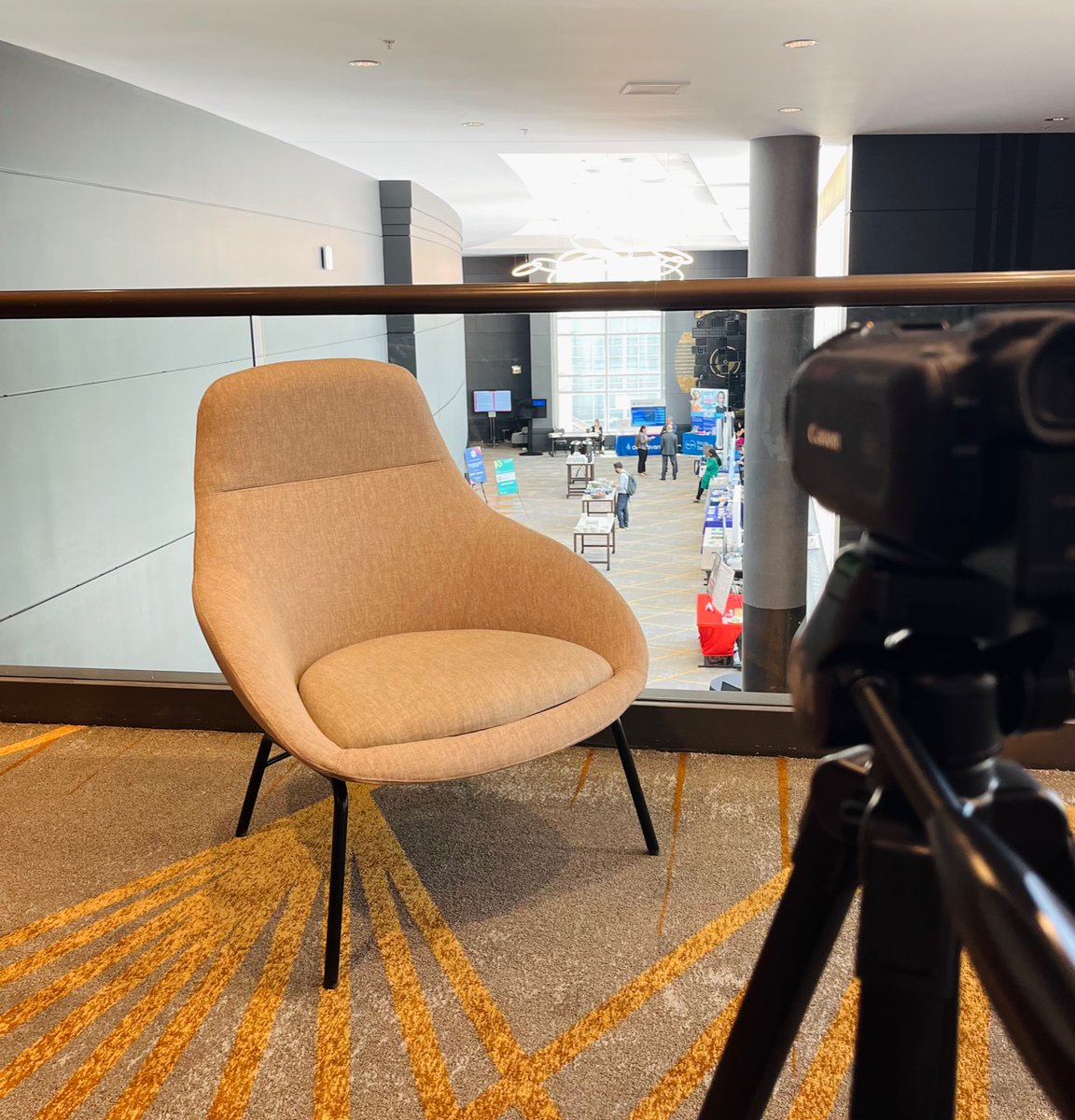 Setting up my interview spot here at #RAD2024 above the conference area.

I feel so lucky that I get to attend these #dermatology conferences and speak to the clinicians whose names I see on all the studies I cover.

Check out our latest coverage: hcplive.com/conference/rev…
