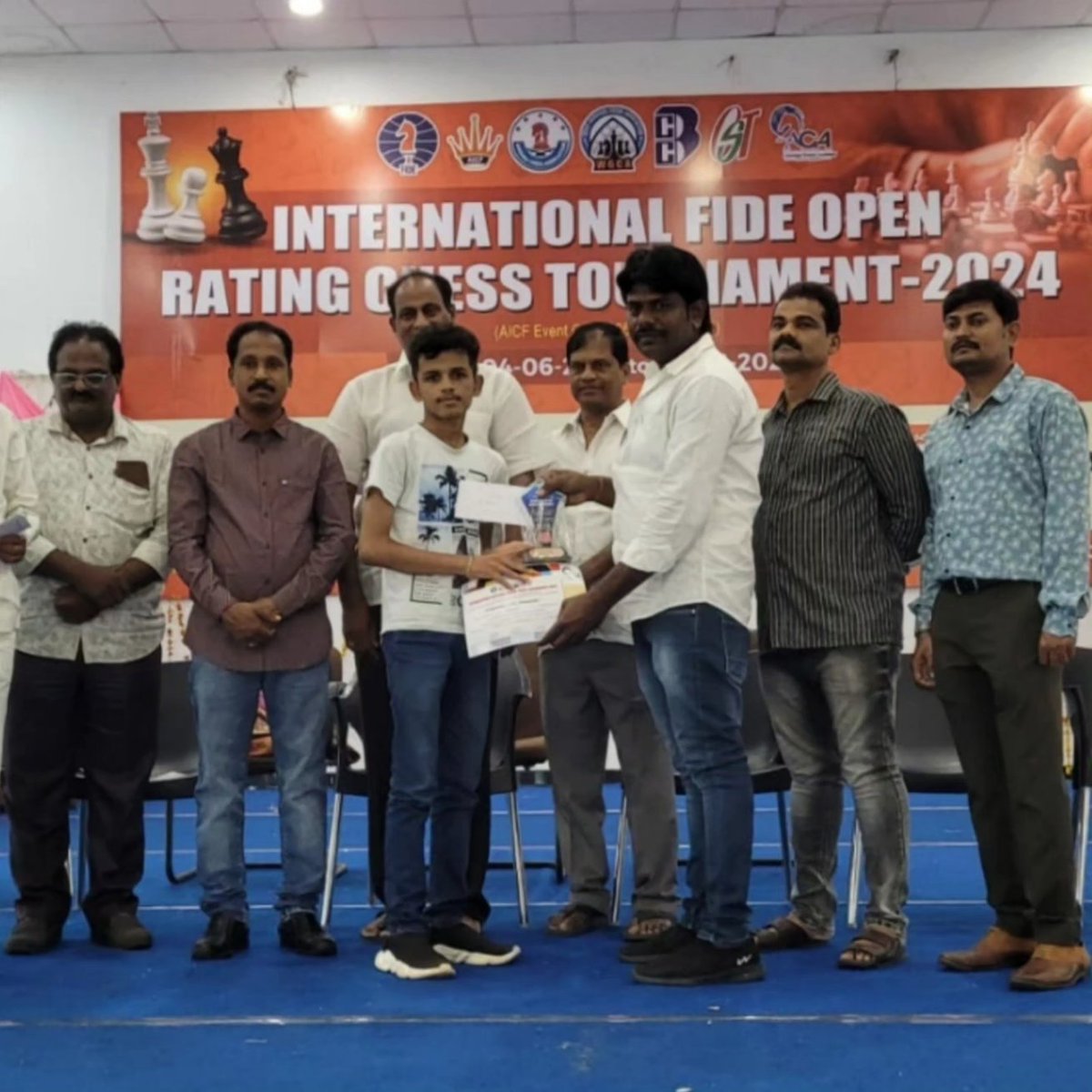 chessthulir's tweet photo. Congratulations to Athul M, our (1800-2300) group student on finishing 2nd in the under-1700 rating category in the INTERNATIONAL OPEN FIDE RATING CHESS TOURNAMENT 2024 at Bhimavaram, AP with 7 points out of 10 rounds! https://t.co/buRgNpEbeq