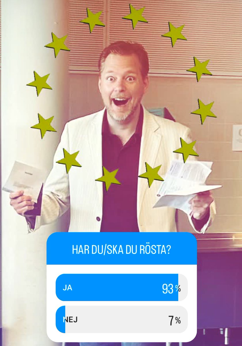 gunthermarder's tweet photo. Enligt eget empiriskt material ser vi ut att gå mot ett rekordhögt valdeltagande! Kul!🇪🇺

#EUval #EPval #euval2024 #AnvändDinRöst #EUvalet2024 #rösta #val #svpol #eupol https://t.co/7fTZPBTMmu