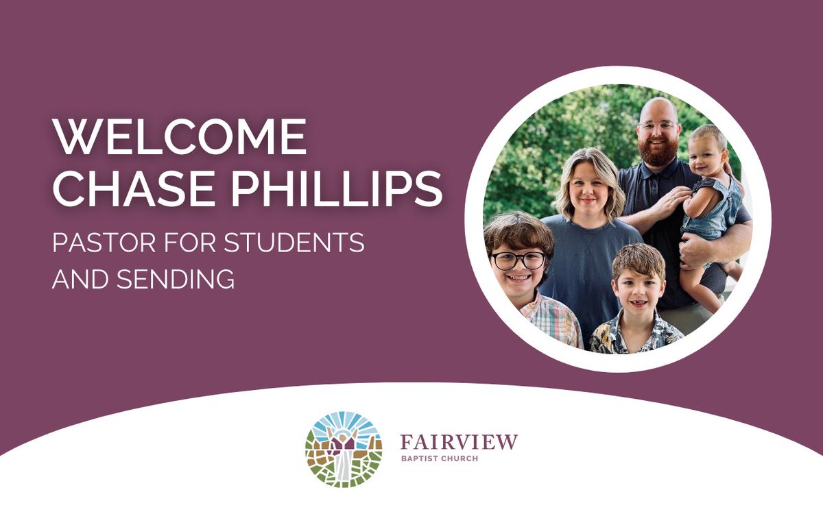 FairviewBC's tweet photo. With an overwhelming majority this morning, we called Chase Phillips to serve as our next Pastor for Students and Sending! https://t.co/d1RGIabJ5O