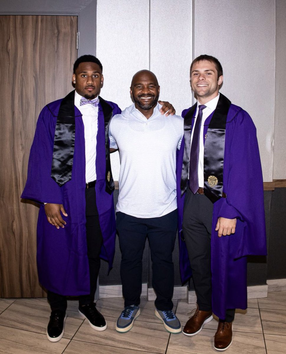 I’m so proud of these young men! They have accomplished a lot in their football career ( Big Ten West Champion, 2 Bowl wins) but today they celebrate one of the biggest milestones of their life! Congratulations🎓! #BestOfBothWorlds  #SetForLife #RB’sStandard #GoCats