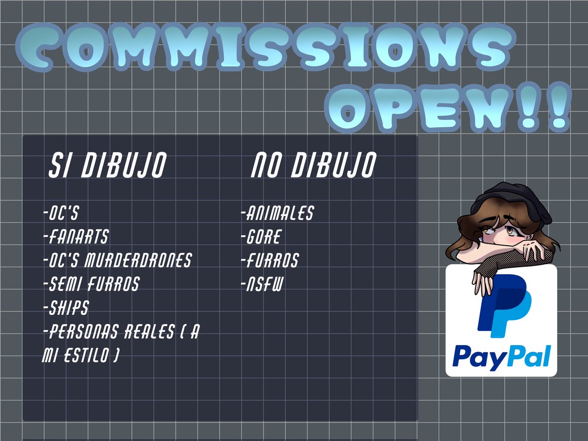 YAMELY_GAR's tweet photo. Las comiciones están oficialmentemente abiertas.

También puedo hacer anime fanart. ✨
Si están interesados pueden mandar mensaje por privado uwu.
#murderdronesfanarts
#animefanart
#comicionesabiertas
#opencomussions https://t.co/bexCVuYM18