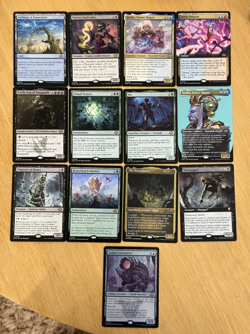 Only cracked like 6 regular packs + 3 collectors packs but these are the rares + mythics I pulled https://t