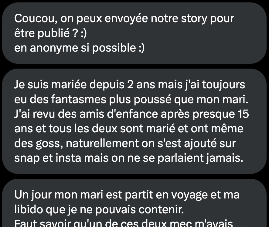StoryCoquine's tweet photo. Si son mari passe par là : 👋👋

[1/6] https://t.co/kAw5R87RFJ