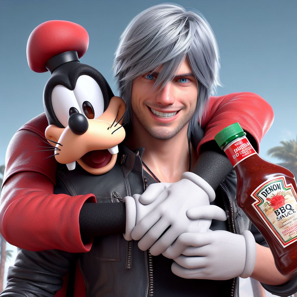 SaucingDante's tweet photo. Me an my boy Goofy!!!🔥💯 #Dante #DevilMayCry #DMC #BBQSauce #Sauce #Goofy #Disney #BFF #Besties https://t.co/sIbX4sTnlR
