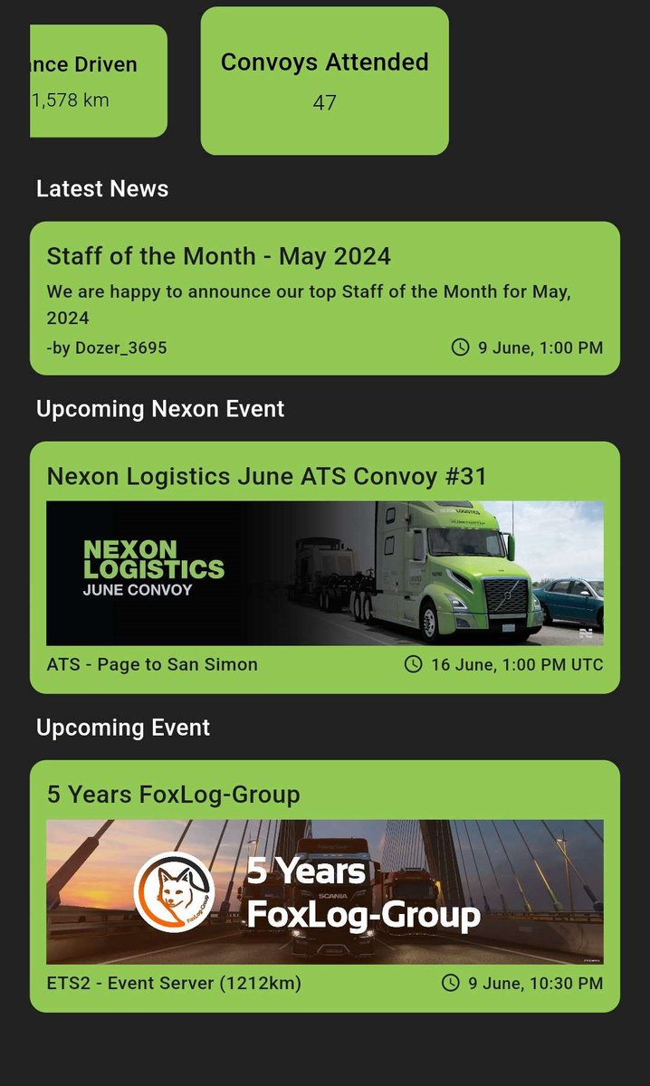 NexonLogistics's tweet photo. We’re thrilled to announce the launch of our Nexon Logistics Android App all-in-one companion for seamless logistics management.
You get access to job history, notifications about upcoming convoys, ranking and much more 👌

Sneak peek: - https://t.co/kb7nXOarkw
