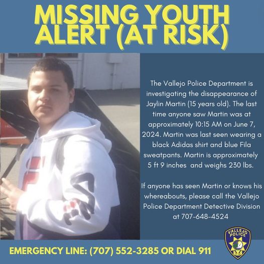 Nature0fsound's tweet photo. 🚨MISSING: Help us find 15-year-old Jaylin Martin last seen in Vallejo, CA on June 7th, 2024 at 10:15am. Join the search for Jaylin now at https://t.co/5fswD0kP6p #FindJaylin #MissingPerson #CommunityUnity https://t.co/mp5cb24b2N