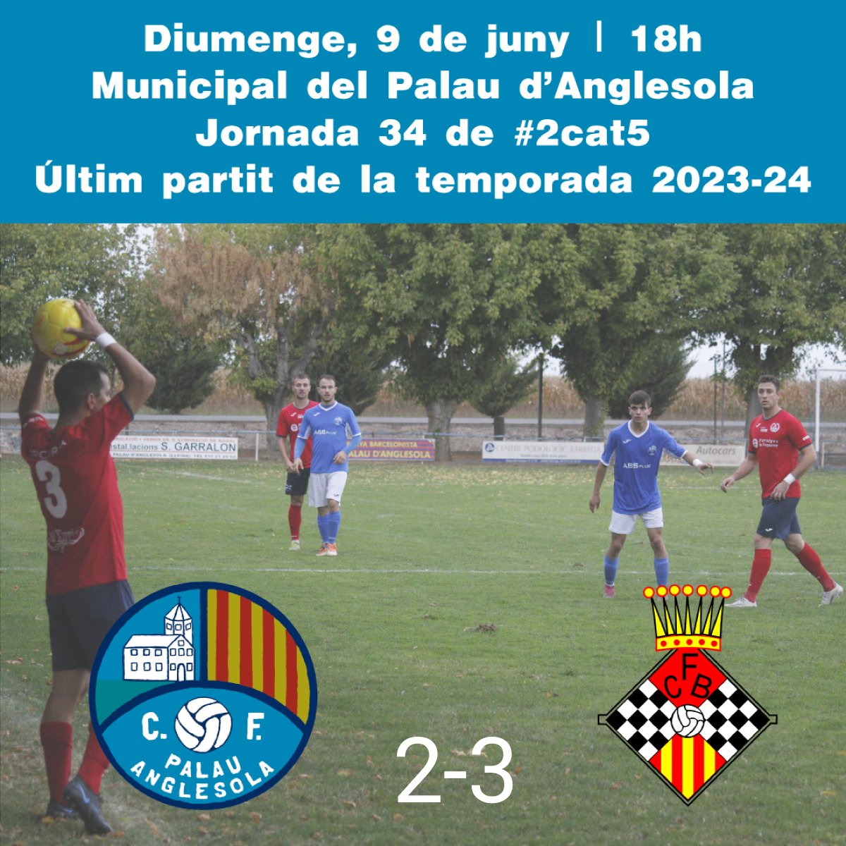 👎⚽ CF Palau d'Anglesola 2-3 <a href="/Balaguer_CF/">Club Futbol Balaguer</a>

📝 fcf.cat/acta/2324/futb…

#SomElPalau 💪🏻 #futbolcat #2cat5 #PalauBalaguer