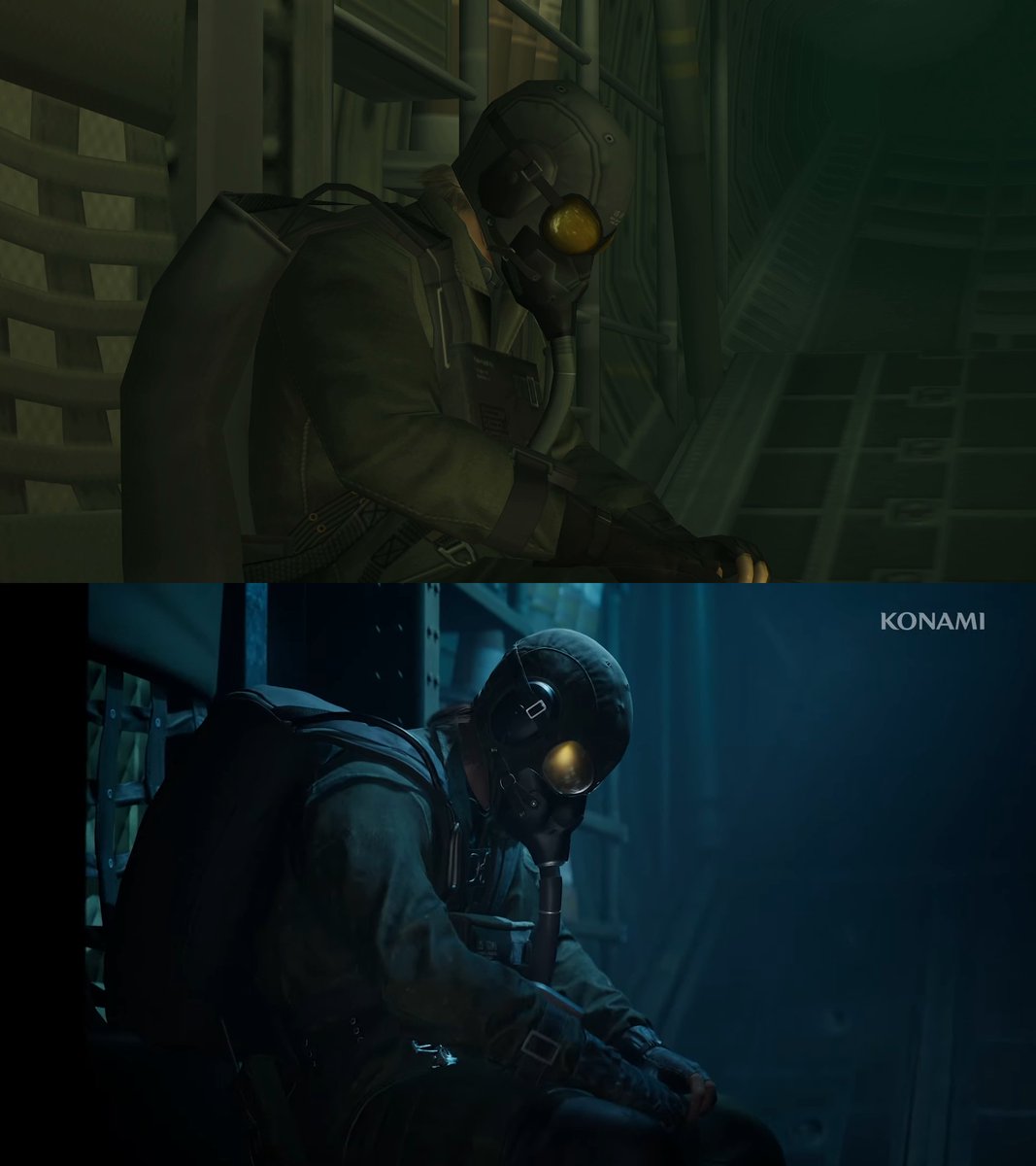 MetalGear_QWC's tweet image. Did a couple comparison screens of the new Metal Gear Solid Delta: Snake Eater trailer❗(1-4)