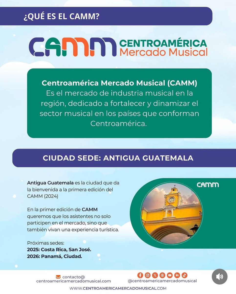 HeySoyOs's tweet photo. La siguiente semana daré una plática en Guatemala 🇬🇹 🩵 sobre “¿cómo crear una disquera independiente?” En el CAMM Centroamérica Mercado Musical 😊

Es la primera vez que se organiza un mercado musical en la región de Centro América y estoy muy emocionado por participar 😊 https://t.co/iAtiy2kAcZ