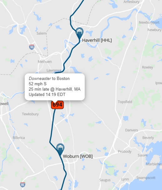 AmtrakStatus's tweet image. "Train 694 Downeaster is currently travelling approximately 25 minutes late. #Amtrak #Downeaster #Train694 🚆" "Track Your Train 🚂 #TrainRealTime Stay on top of your journey with real-time updates x.com/AmtrakStatus