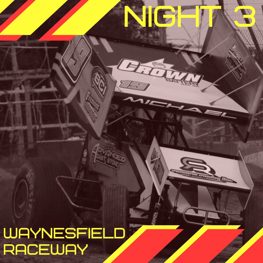 Ready for night three at <a href="/OfficialWRP/">Waynesfield Raceway</a> with <a href="/TJMichael8/">T.J. Michael</a> and <a href="/FASTseries/">FAST Series</a>.

💰 $5,000
🚪 3:00
🔥 4:30
⏰ 6:00
📺 <a href="/FloRacing/">FloRacing</a> 

Thank you to all of our sponsors