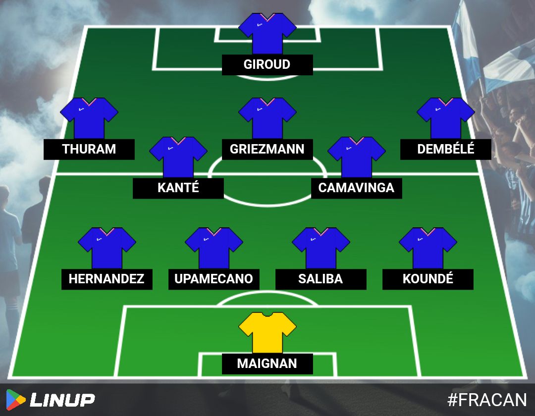 LinupApp's tweet image. Composition de l&apos;équipe de France pour débuter ce match face au Canada !

#FRACAN ⬇️