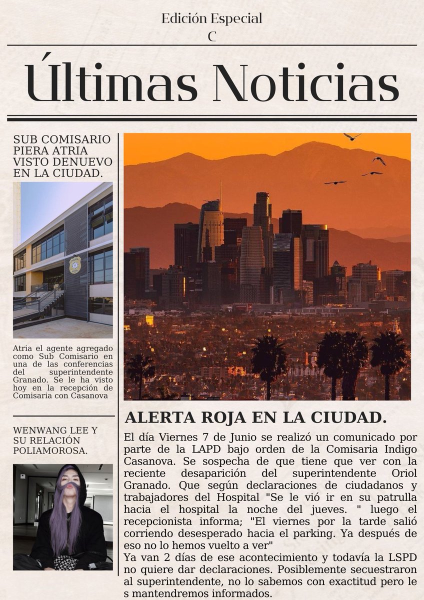ROLEPLAY_CIA's tweet photo. ✬ ACTUALIZACIÓN DE REGISTRO ✬

—¡EXTRA, EXTRA. ALERTA ROJA EN LA CIUDAD, EL SUBCOMISARIO DE REGRESO A LOS SANTOS Y LA PRIMERA RELACIÓN POLIAMOROSA DE LA ISLA. NOTICIAS DE ÚLTIMA HORA!—

#CIARPSV #RPCIA #SVRPCIA #ROLEPLAYCIA #CIAROLEPLAY #ROLEPLAY https://t.co/yg6XVQqdN2