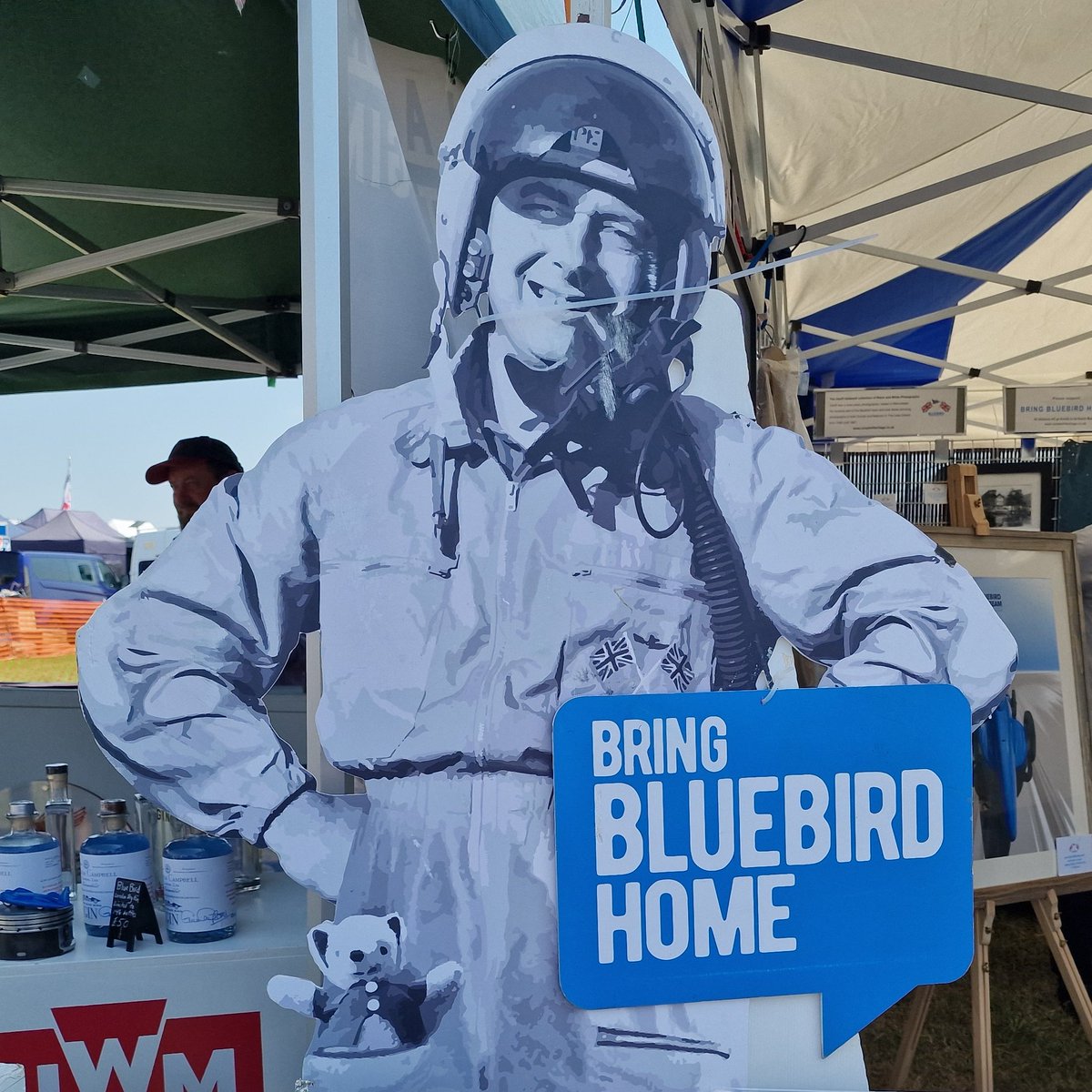 It's a year since we were at #RAFCosfordAirShow raising awareness of #bringbluebirdhometoconiston 
The #Bluebird #K7 is back where she belongs! 
We must thank all our #RAF &amp; other friends who have supported us &amp; #BluebirdLegacy🇬🇧
