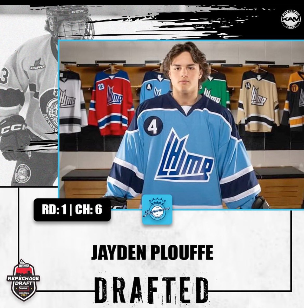 Jayden Plouffe, 6th overall by <a href="/SagueneensLHJMQ/">Saguenéens</a> #QMJHLDraft