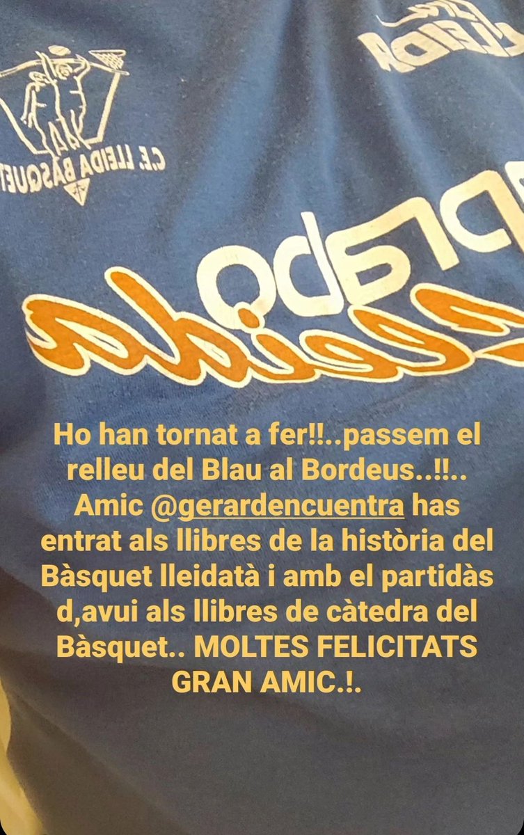 SC033's tweet photo. @GerardEncuentra l,has fet MOLT GROSSA.!!... aquest equip que tens val un ascens INOLVIDABLE.#lebor No..ara @ACBCOM !! https://t.co/HNiJUFyD2f