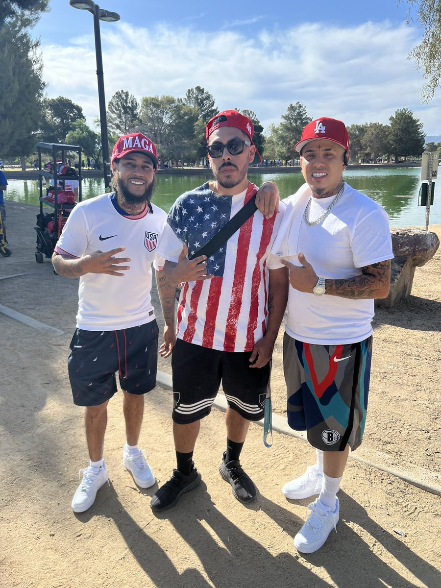 Bumped into <a href="/TrumpLatinos24/">TrumpLatinos</a> at the <a href="/realDonaldTrump/">Donald J. Trump</a> rally in Las Vegas