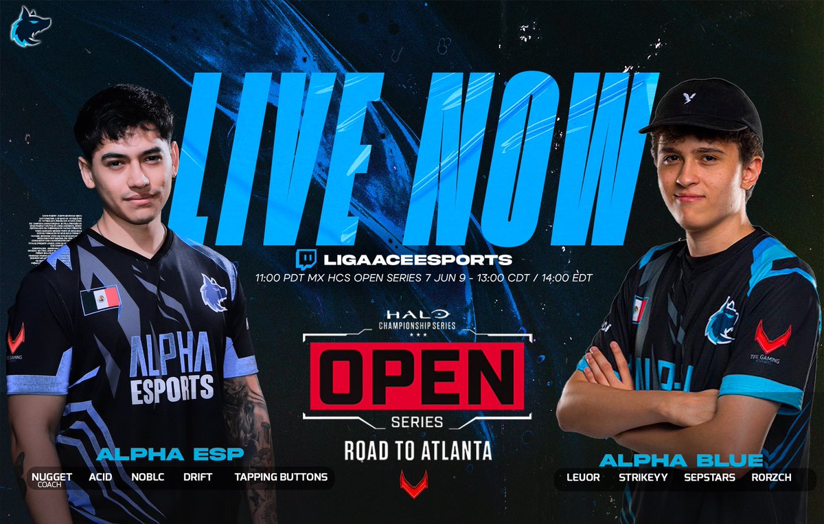 Alpha_gg_'s tweet photo. HCS MX OPEN SERIES #7

Alpha Esports / Alpha blue 

LIVE ON TWITCH: 
📺 https://t.co/Rq8HWBDDGi
📺 https://t.co/z0WXAjTClr

Finals : 
📺https://t.co/Lnvo1PW0tU
📄https://t.co/vzu5YMP9tD

#LetsHunt #AlwaysTheAlpha 🐺 https://t.co/Mp6fj7qYTV
