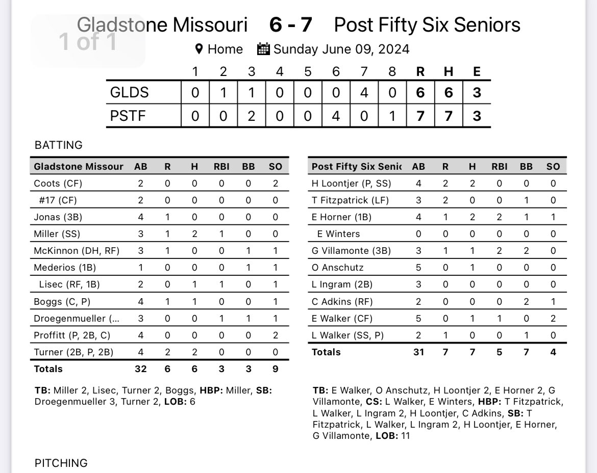 Walk off WINNER! Ethan Walker drives in Gabe Villamonte in the bottom of the 8th to send Fifty Six to the Wood Bat Championship at 4pm.