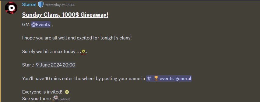 hoidcsgo's tweet image. 💰SUNDAY💰 $1000 clan at @rollbitcom !

Are you ready for todays HOT event hosted by @YappyRB 🤩🥵

Join quick because it starts in 20 minutes!⌛️🏃

discord.gg/rollbot
