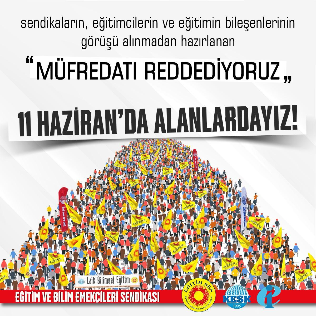 hsnozplt's tweet photo. Eğitim bileşenlerinin görüşü alınmadan hazırlanan müfredat ve ÖMK'yi reddediyoruz. 

#11hazirandalanlardayiz https://t.co/lr7yDF3b5U