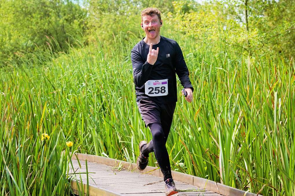 Mr Sheehy feeling happy to see the end of an extremely muddy Gnosall 10k. #SGSEnglish #SGSDifference