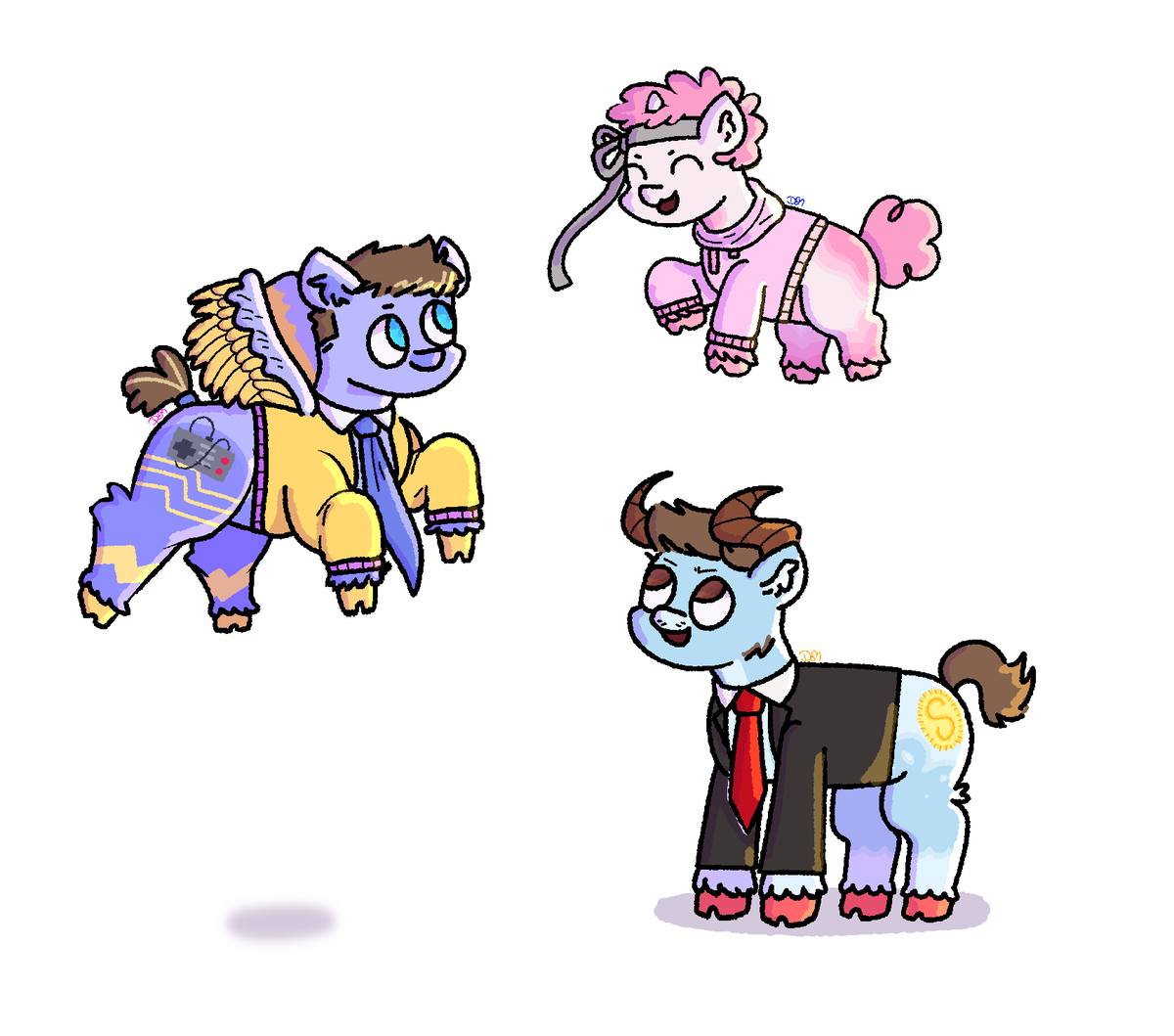sblominic's tweet photo. schlatt and co but ponies because i have a hole in my brain #jschlattfanart #connoreatspantsfanart #iamtyfanart https://t.co/WMAvEvsFBX