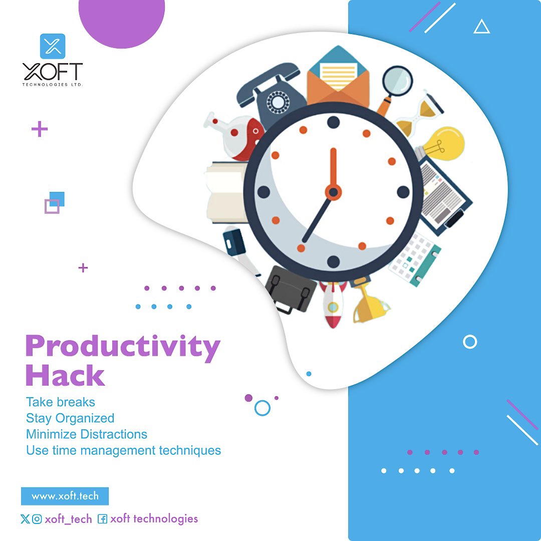 xoft_tech's tweet photo. Maximize your time with these essential tips
.
.
#xofttech #abuja #lagos #tech #software
#productivityhacks https://t.co/pq34qoVV6k
