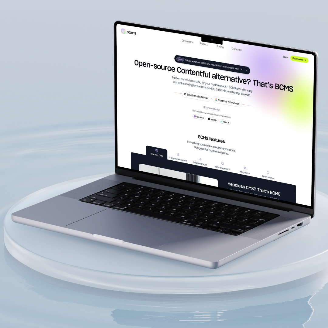 becomesco's tweet photo. Design for BCMS, a headless CMS. https://t.co/wwWNs9Hvu7