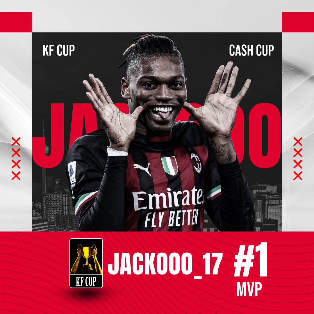 1 Edition “KF Cup” CASH CUP💰

3️⃣2️⃣ TEAMS

Winners “REDRUM” 🏆

MVP <a href="/Jackooo_17/">Jacko</a> 

Thanks to all participants!❤️🏆