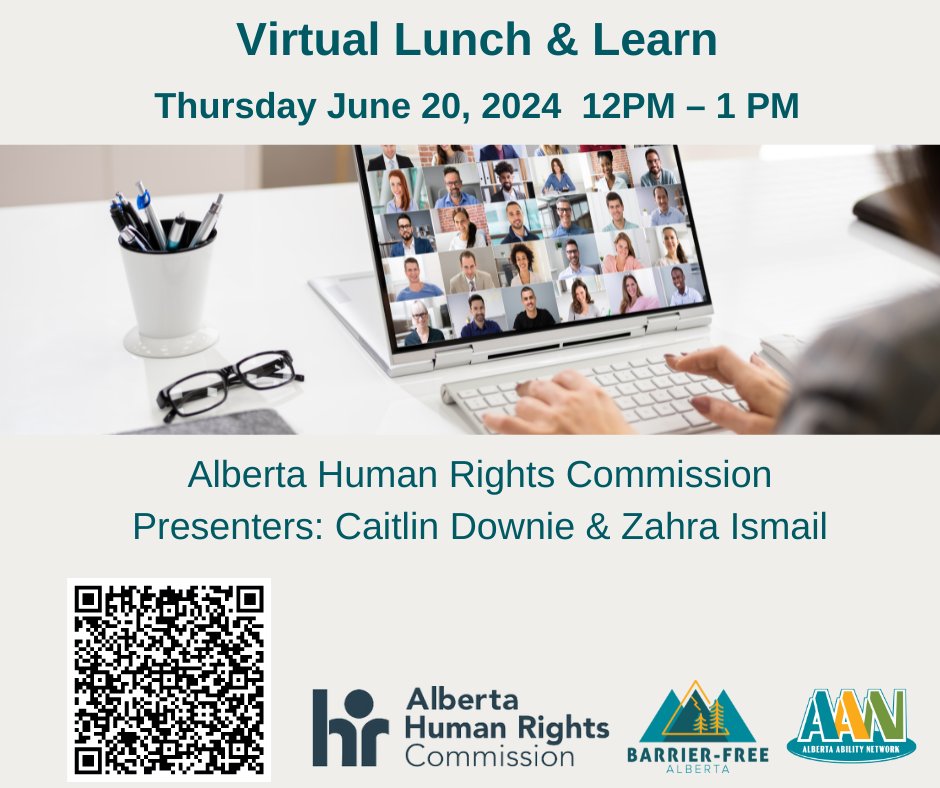 Zachary Weeks👨🦼♿️ (@zacharyweeks) on Twitter photo Check out and register for this coming lunch and learn with <a href="/FriendsOfAHRC/">Friends Of Alberta Human Rights</a> <a href="/AbAbilityNet/">Alberta Ability Network</a> <a href="/cpalberta/">Cerebral Palsy AB</a>
🔗 Please register via Eventbrite: eventbrite.ca/e/virtual-lunc…
#HumanRights #Accessibility #Inclusion #yeg #yyc #Alberta Check out and register for this coming lunch and learn with <a href="/FriendsOfAHRC/">Friends Of Alberta Human Rights</a> <a href="/AbAbilityNet/">Alberta Ability Network</a> <a href="/cpalberta/">Cerebral Palsy AB</a>
🔗 Please register via Eventbrite: eventbrite.ca/e/virtual-lunc…
#HumanRights #Accessibility #Inclusion #yeg #yyc #Alberta