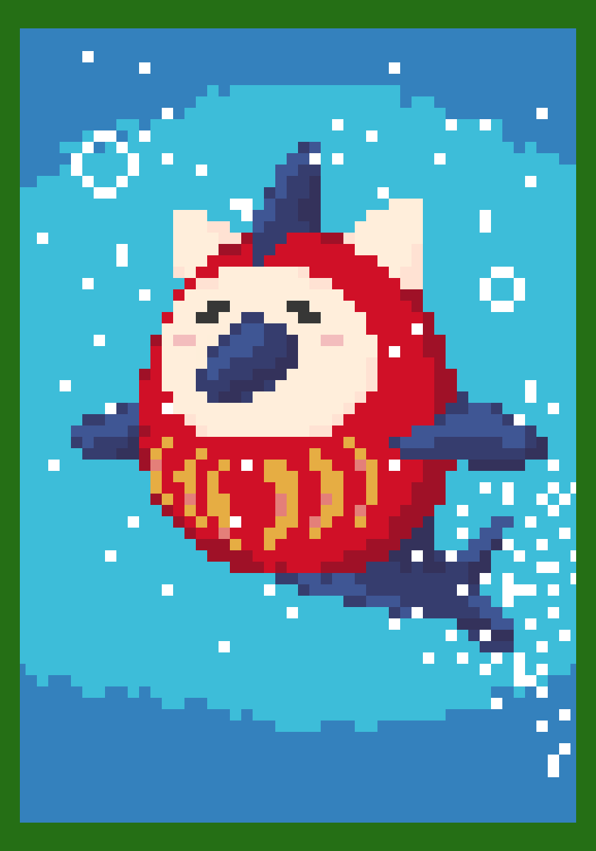 Daruma_NFT's tweet photo. おはようございます🔴✨

モナカードからピックアップ📌
 [モナだるまイルカ] #MonaCard #XMP #monacoin 
特性 : 海の中で立った状態で浮遊している。食事はプランクトン。イワシなどの群れを見て回すと突如狂暴化する https://t.co/soBFugoUJd