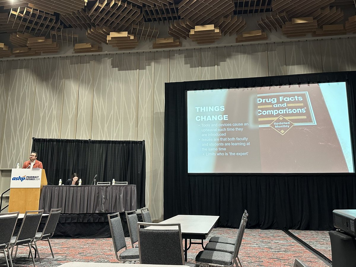 Some sentences from AI session: “We have fancy stuff but we don’t know how to use it”, “The hardest part: how can we make the transition to AI?” Two challenges that we will have to answer soon! Thanks <a href="/TDAungst/">Timothy Aungst</a> <a href="/ASHPOfficial/">ASHP</a> <a href="/sefh_/">S.E.F.H</a> #sefhfutures24 #ASHP24