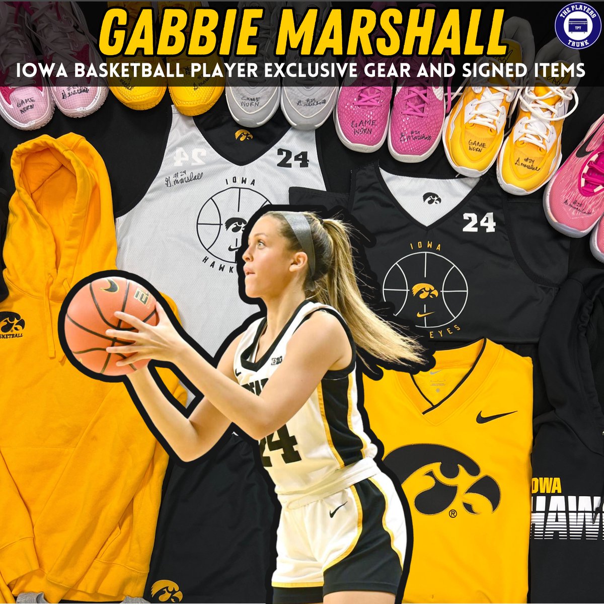 The Players Trunk (@theplayerstrunk) on Twitter photo Iowa fans! <a href="/GabbieMarshall/">Gabbie Marshall</a> TRUNK IS NOW LIVE!!! 🥳
Featuring OVER 100 EXCLUSIVE ITEMS including game worn shoes, practice gear and a variety of signed items! You don't want to miss this drop! ⬇️
theplayerstrunk.com/collections/ga… Iowa fans! <a href="/GabbieMarshall/">Gabbie Marshall</a> TRUNK IS NOW LIVE!!! 🥳
Featuring OVER 100 EXCLUSIVE ITEMS including game worn shoes, practice gear and a variety of signed items! You don't want to miss this drop! ⬇️
theplayerstrunk.com/collections/ga…