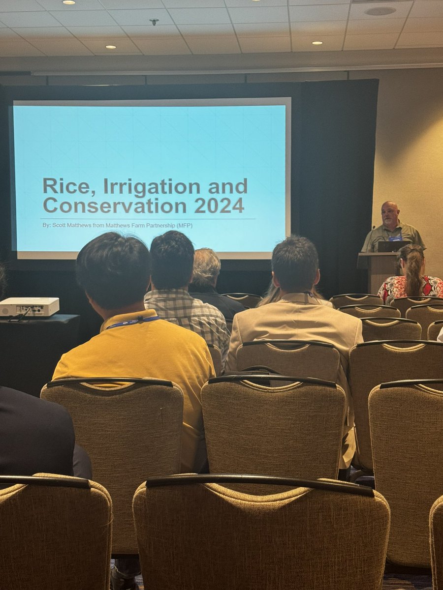 Great presentation from  <a href="/SMatthewsfarms/">Scott Matthews</a> about Rice and irrigation! In Arkansas at 2024 International Rice Conference -New Orleans .