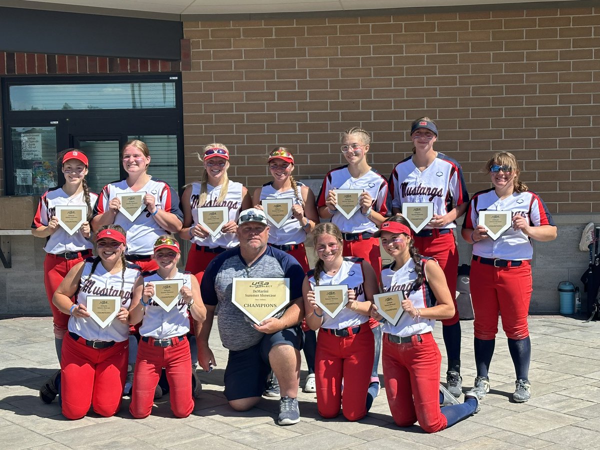 Our girls showed what they are made of by going 6-0-1, out scoring teams 54-13, to WIN the DeMarini Summer Showcase! So proud of all their effort and determination, awesome job ladies! Let’s go Stangs! 💙🔥🏆♥️ <a href="/1MustangsNation/">Indiana Mustangs</a>