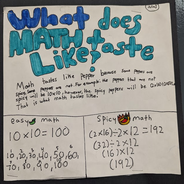 SdrysdaleSusan's tweet photo. What does math taste like? I love these answers from the students at Clifton! @dduff77 @TracyCh4386002 https://t.co/GvO5x1KcdY
